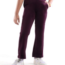 Honeyhap Premium Velour Knit Full Length Bio Finish Solid Leggings - Wine-image-72