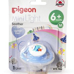 Pigeon Minilight Soother Size Medium Dino Bday Print - White-28