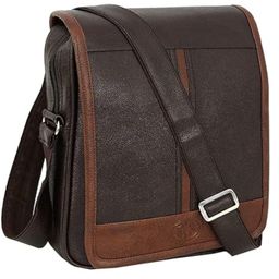 Storite Stylish PU Leather Messenger Sling Cross Body Travel & Office One Side Shoulder Bag - Dark Brown-12