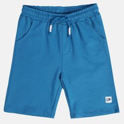 MINI KLUB Cotton Brand Initials Patch Embroidered Shorts - Blue-image-15