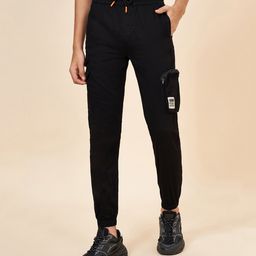 Coolsters by Pantaloons Cotton Pocket & Patch Detailed Pant - Black-image-46
