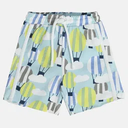 MINI KLUB Cotton Hot Air Balloons Printed Shorts - Blue-picture-5