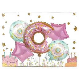 Funcart Donut Theme 1st Party Decoration foil Balloon Multicolor - Pack of 5-image-9