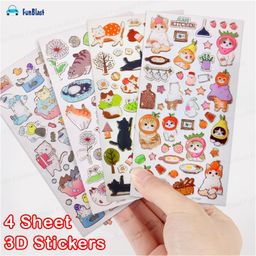 FunBlast Cat Theme Kawaii Stickers Set of 4 Sheets Multicolor image 4