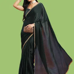LOROFY Embellished Beads and Stones Chanderi Saree-picture-5