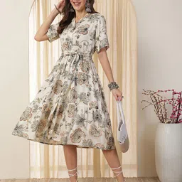 Anouk Floral Print A-Line Dress-picture-1