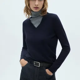 MANGO V-Neck Long Sleeves Pullover-image-12