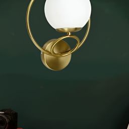 KINIS Gold-Toned & White Metal Spherical Shaped Wall Lamp-image-60