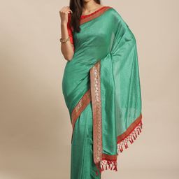 Saree mall Green Solid Saree-image-83