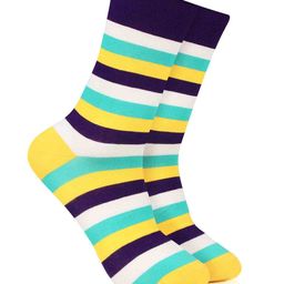 Bonjour Men Striped Calf Length Socks-28