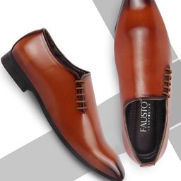 FAUSTO Men Side Lace Up Formal Slip-Ons-image-36