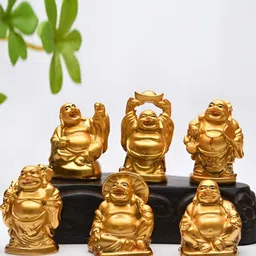 VASTU ART Set Of 6 Beige Laughing Buddha Fengshui Showpiece-image-21