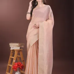 ALAGINI Checked Zari Organza Saree-picture-6