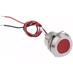 RS PRO Red Panel Mount Indicator 24V DC, Mounting Hole Size 22 mm, Termination Type Lead Wires, IP Rating IP67, Model No 1232424-48