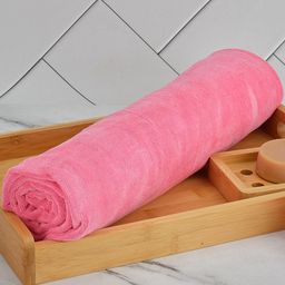 Aura Pink Microfiber 400 GSM Absorbent UltraSoft Anti-Fade Bath Towel-0