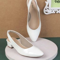 Metro Women Block Heel Pointed Toe Pumps-45
