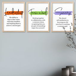 Kotart Brown & White 3 Pieces Motivational Wooden Wall Arts-picture-11