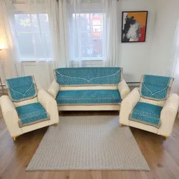 MORADO Blue & Beige Printed Other Sofa Cover-picture-29