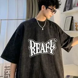 StyleCast Men Typography Printed Round Neck Pure Cotton Oversized T-shirt-picture-35