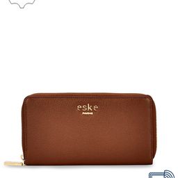 Eske Women Brown Solid Zip Around Leather Wallet-27