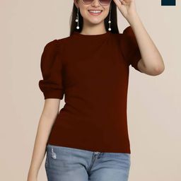 Mast & Harbour Women Pack Of 2 Puff Sleeve Peplum Top-picture-9