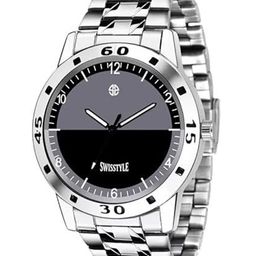 SWISSTYLE Men Brass Embellished Dial & Stainless Steel Straps Analogue Watch SS-GR030-BLK-CH-picture-43