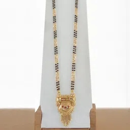 Ramdev Art Fashion Jwellery Gold-Plated Artificial Stones and Beads Mangalsutra-image-5
