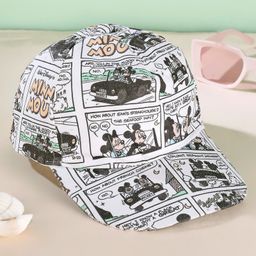 Babyhug Disney Cotton Woven Summer Cap With Minnie Mouse Print - White-image-72