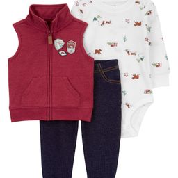 Carter's 3-Piece Camping Ranger Little Vest Outfit Set - Dark Red-image-82