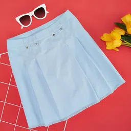 Pantaloons Junior Solid Pleated Skirt - Dutch Canal-picture-23