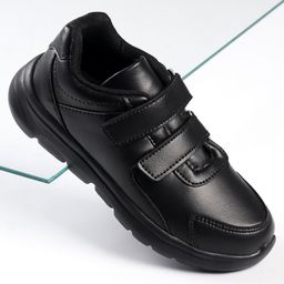 Pine Kids School Shoes with Velcro Closure - Black-image-84