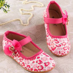 Cute Walk by Babyhug Velcro Closure Ballerina With Bow Applique - Pink-image-63