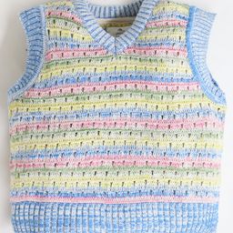 Cherry Crumble By Nitt Hyman Cotton Sleeveless Self Designed Sweater - Multi Colour-picture-15