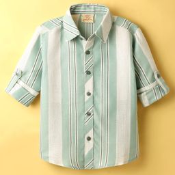 Rikidoos Full Sleeves Striped Shirt - Green-image-51
