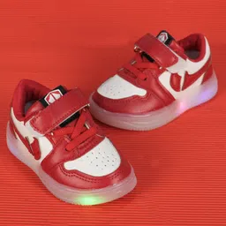 FEETWELL SHOES Colour Blocked LED Shoes - Red-picture-2