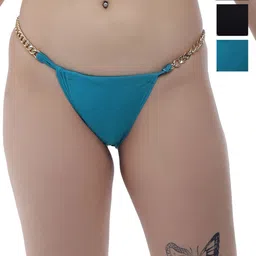 Selfcare Women Pack of 2 Soft Lycra Blend Mid-Rise Bikini Panty with Stylish Golden Chain-image-63