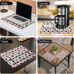 Aura 6-Pcs Red & White Printed Table Placemats image 4