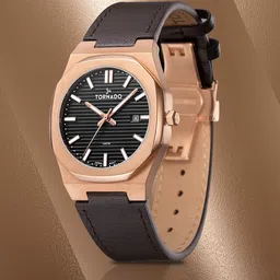 TORNADO Men Dial & Leather Bracelet Style Straps Analogue Watch T22002-RLDB-image-52