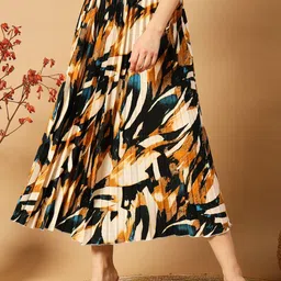 LookShine Printed A-Line Flared Midi Skirt-picture-5
