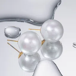 Aiza Stainless Steel Gold-Plated Pearls Beaded Spherical Shaped Studs image 5