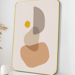 Myntra Elegant Homes Beige & Brown Printed Abstract Sparkle Wooden Wall Art-3
