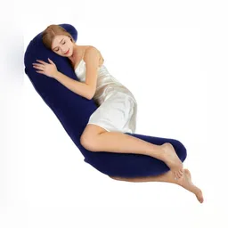 Pum Pum Navy Blue Fibre Filled Faux Velvet Ultra Soft Maternity Pillow-image-74