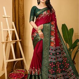 DIVASTRI Ethnic Motifs Printed Zari Saree-52
