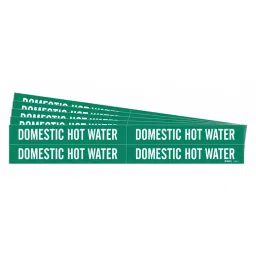 BRADY Vinyl Pipe Marker Domestic Hot Water Green and White 1-1/8 x 7 x 0.004 inch, 781ZY1 (Pack of 5)-image-101