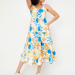 max Floral Print Fit & Flare Midi Dress-image-59