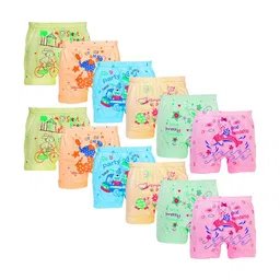 PALMLON Unisex Kids Pack Of 12 Printed Cotton Fashion Shorts-picture-45