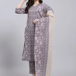 THE FAB FACTORY Women Floral Printed Regular Kurta with Trousers & With Dupatta-picture-16