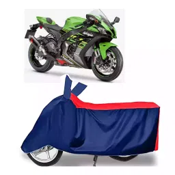 Auto Pearl Two Wheeler Cover with Bag for Kawasaki Ninja ZX-10R SE, Red & Blue-image-53