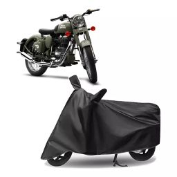 Auto Pearl Polyester Two Wheeler Cover for Royal Enfield Battle (Grey)-image-66