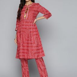 HERE&NOW Printed Gotta Patti Kurta with Palazzos-image-13